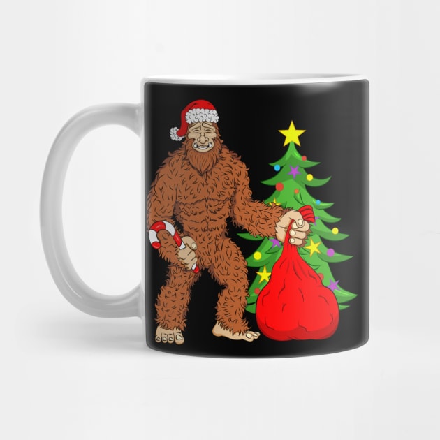 BigFoot Santa with Christmas Tree by silentsoularts